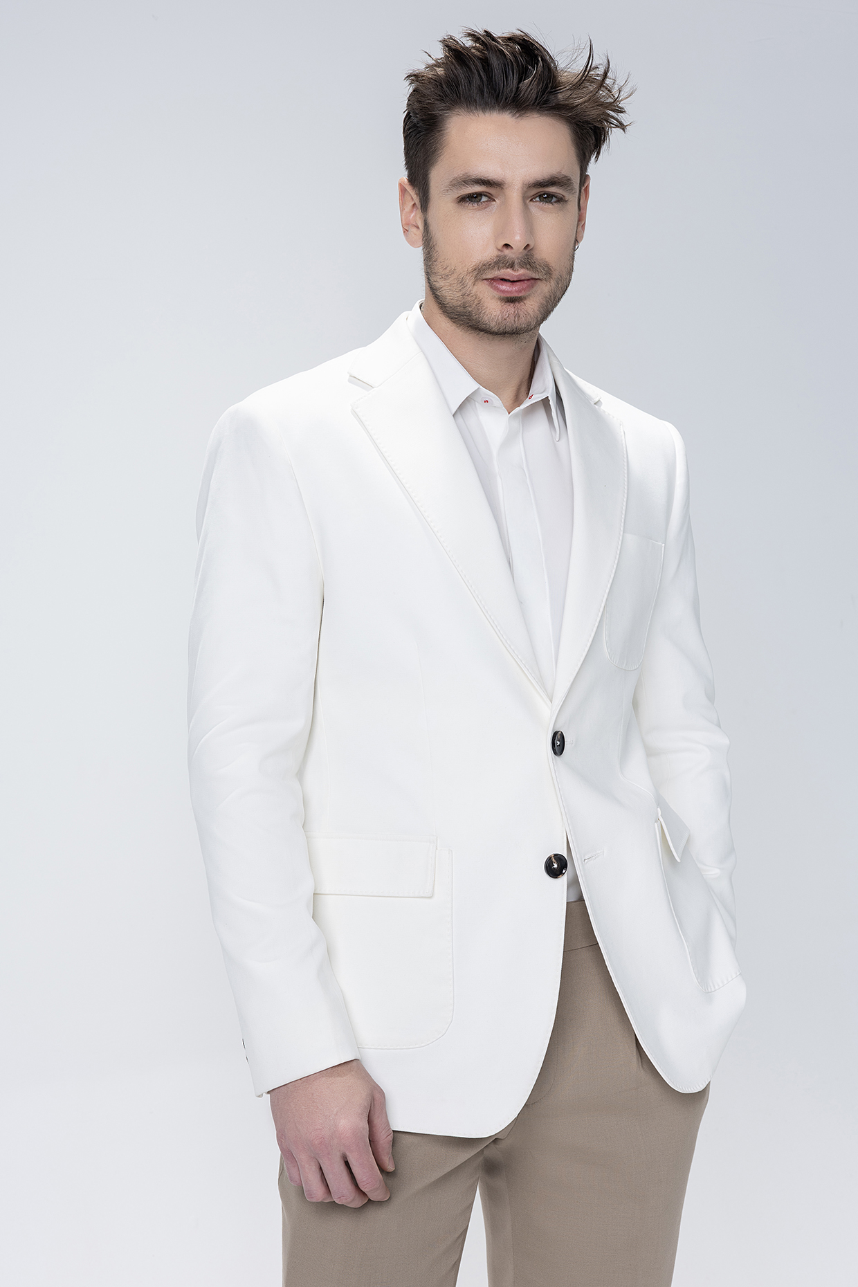 White Knit Blazer by AMIT ARORA