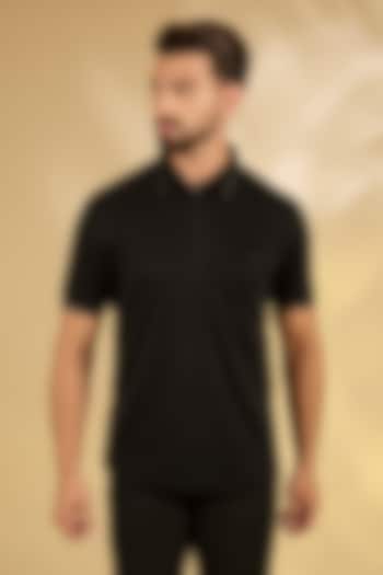 Black Knit T-Shirt by AMIT ARORA at Pernia's Pop Up Shop