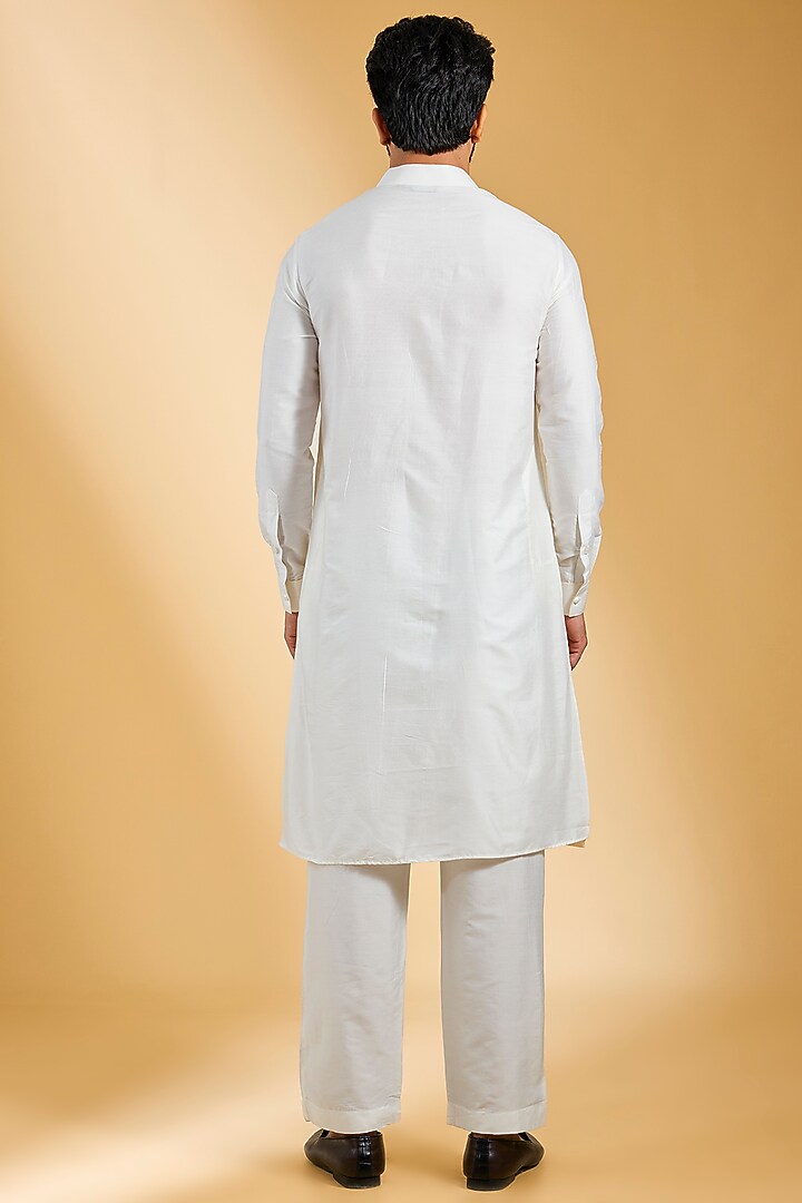 Mint Textured Rayon & Cotton Silk Hand Embroidered Bundi Jacket Set by AMIT ARORA at Pernia's Pop Up Shop