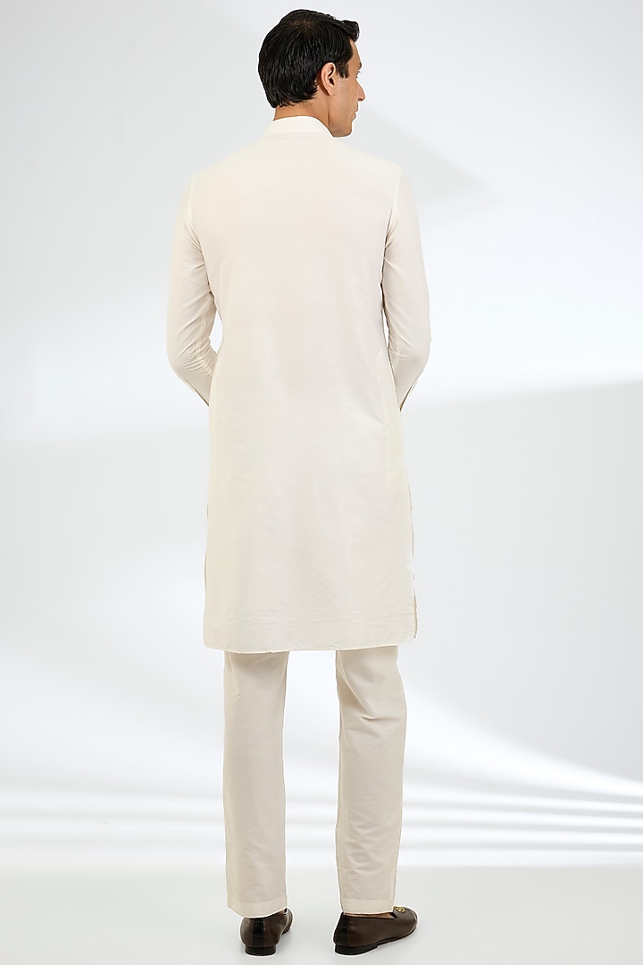 Pink Cotton Silk & Textured Rayon Bundi Jacket Set by AMIT ARORA at Pernia's Pop Up Shop