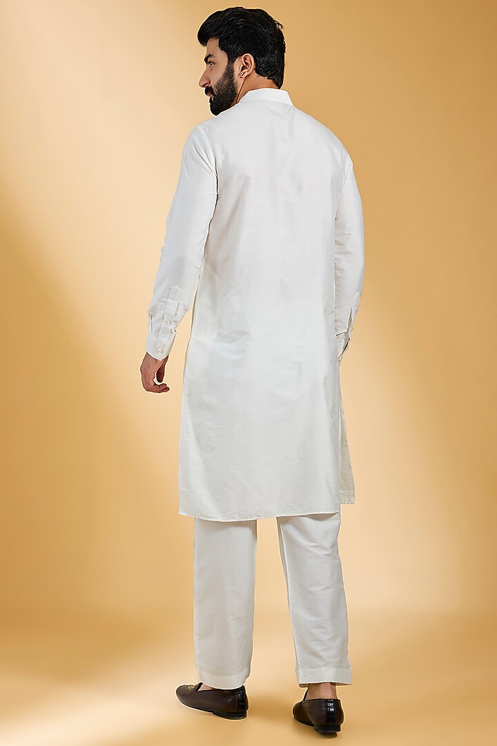 Sky Blue Textured Rayon & Cotton Silk Hand Embroidered Bundi Jacket Set by AMIT ARORA at Pernia's Pop Up Shop