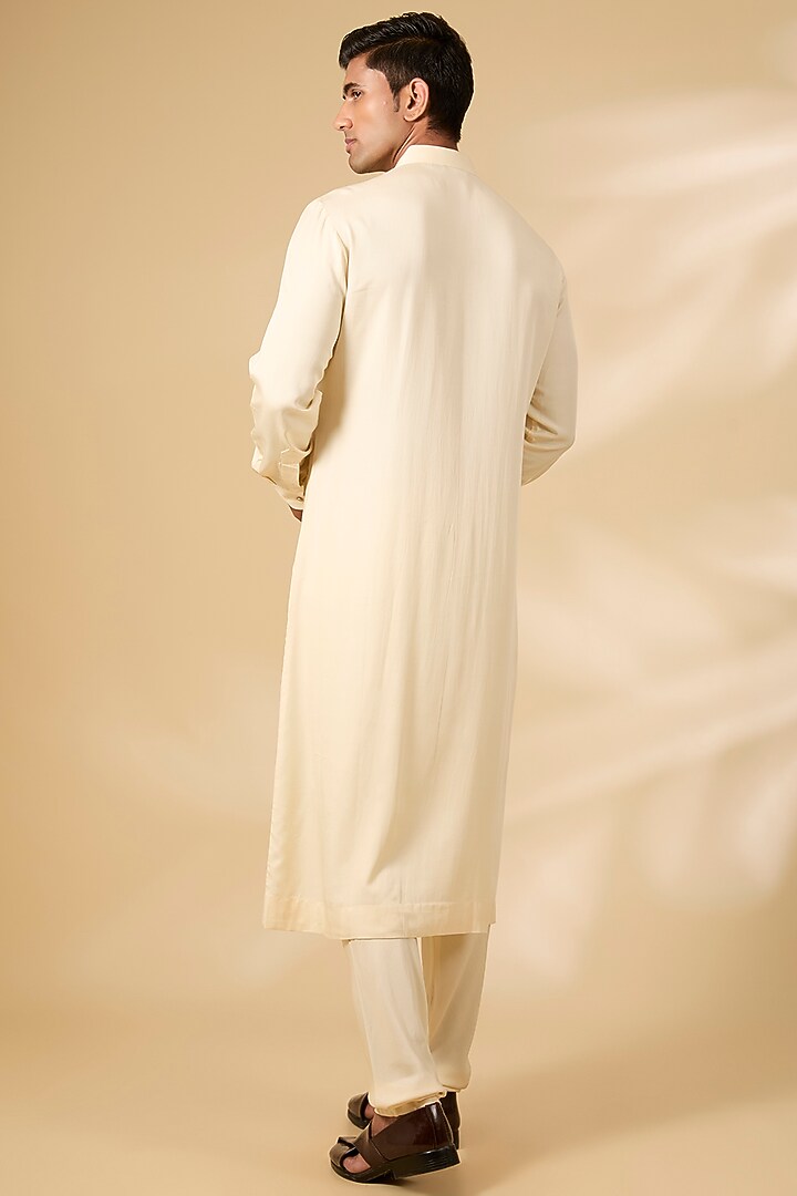 Golden Raw Silk & Cotton Silk Groom Sherwani Set by AMIT ARORA at Pernia's Pop Up Shop