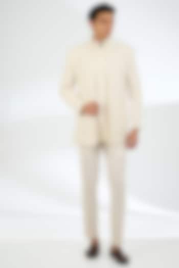 Ivory Silk Wedding Indowestern Set by AMIT ARORA at Pernia's Pop Up Shop