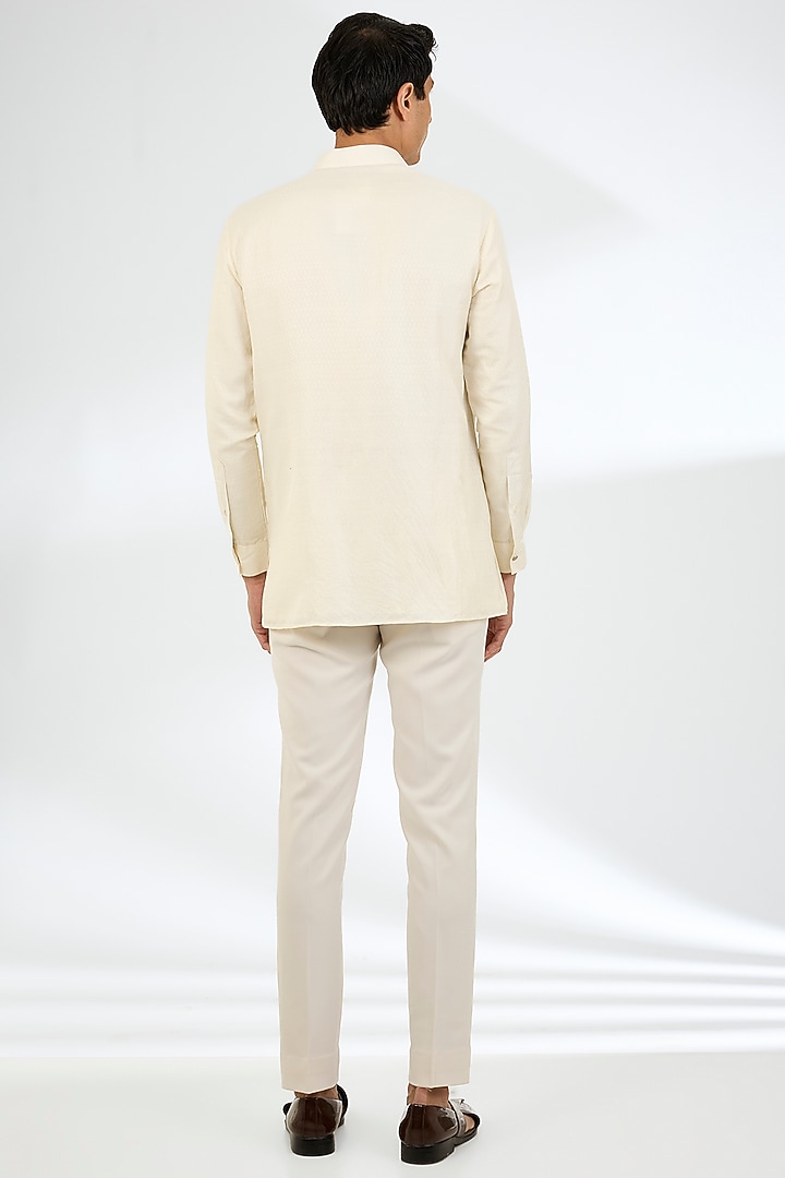 Ivory Silk Groom Indowestern Set by AMIT ARORA at Pernia's Pop Up Shop