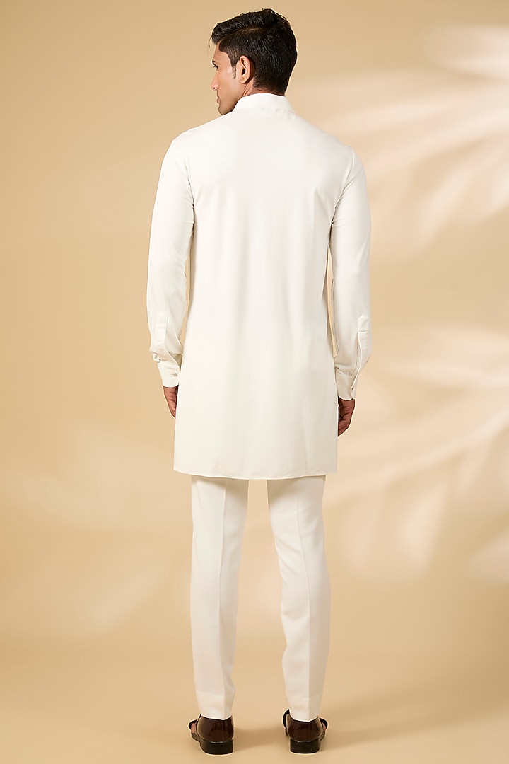 Sky Blue Textured Rayon Wedding Indowestern Set by AMIT ARORA at Pernia's Pop Up Shop