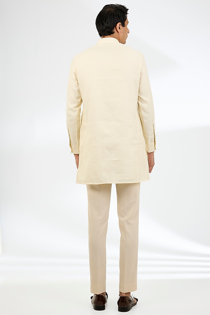 Mint Green Raw Silk Wedding Indowestern Set by AMIT ARORA at Pernia's Pop Up Shop