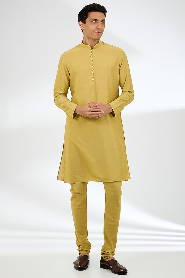 Pista Green Silk Wedding Sherwani Set by AMIT ARORA at Pernia's Pop Up Shop