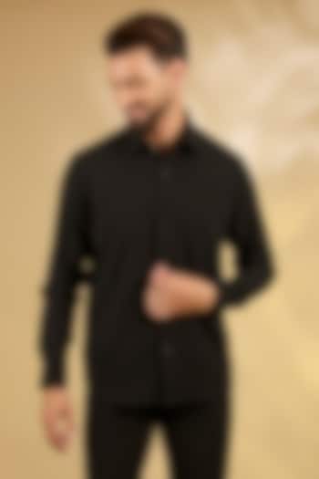 Black Cotton Party Wear Shirt by AMIT ARORA at Pernia's Pop Up Shop