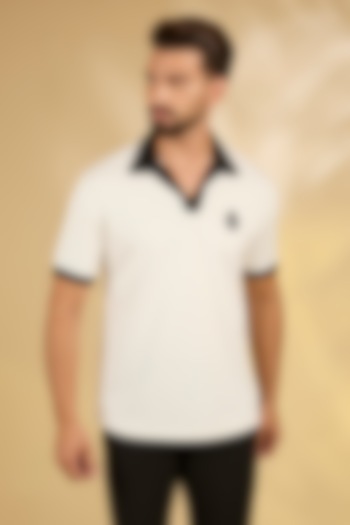 White Knit T-Shirt by AMIT ARORA at Pernia's Pop Up Shop