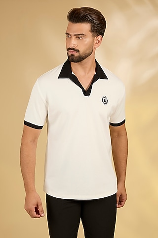 White Knit T-Shirt by AMIT ARORA
