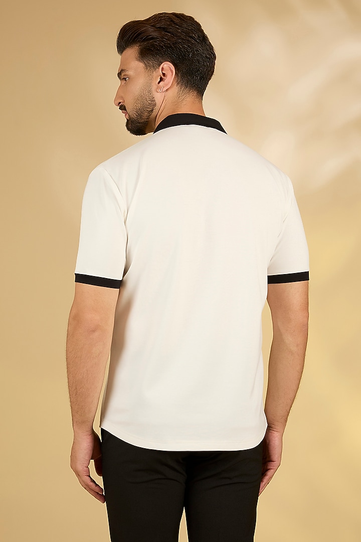 White Knit T-Shirt by AMIT ARORA at Pernia's Pop Up Shop