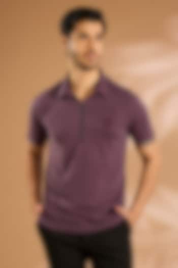 Purple Knit T-Shirt by AMIT ARORA at Pernia's Pop Up Shop