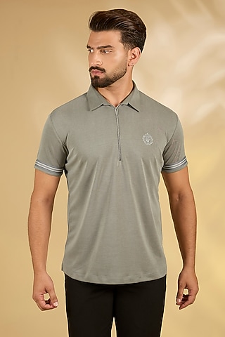 Grey Knit T-Shirt by AMIT ARORA