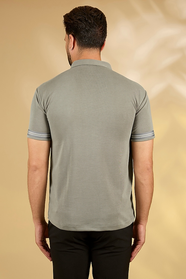 Grey Knit T-Shirt by AMIT ARORA at Pernia's Pop Up Shop