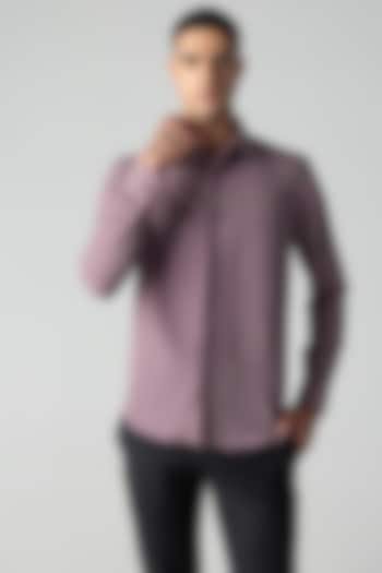 Mauve Polynosic Metallic Hand Embroidered Party Wear Shirt by AMIT ARORA at Pernia's Pop Up Shop