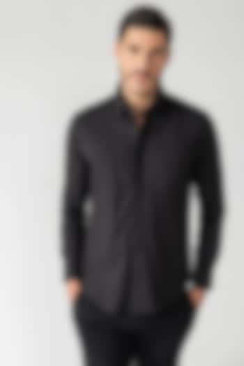 Black Cotton Party Wear Shirt by AMIT ARORA at Pernia's Pop Up Shop