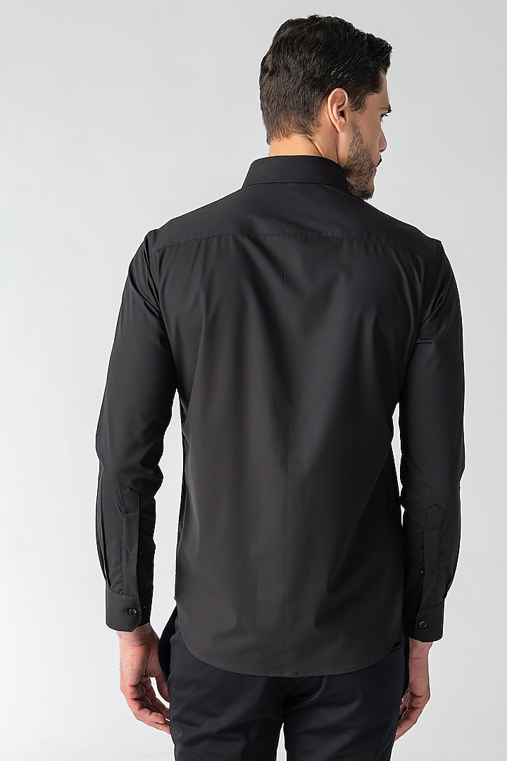 Black Cotton Party Wear Shirt by AMIT ARORA at Pernia's Pop Up Shop