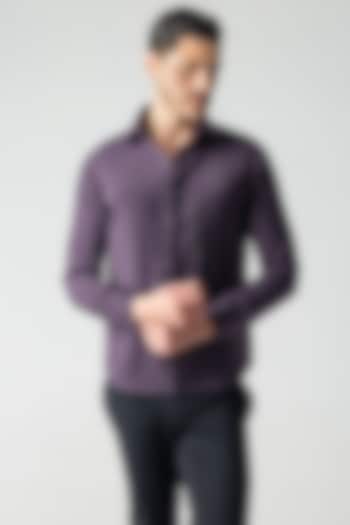 Purple Polynosic Hand Embroidered Party Wear Shirt by AMIT ARORA at Pernia's Pop Up Shop