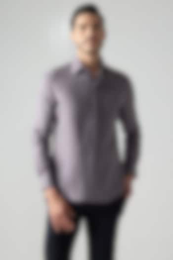 Mauve Linen Pleated Party Wear Shirt by AMIT ARORA at Pernia's Pop Up Shop