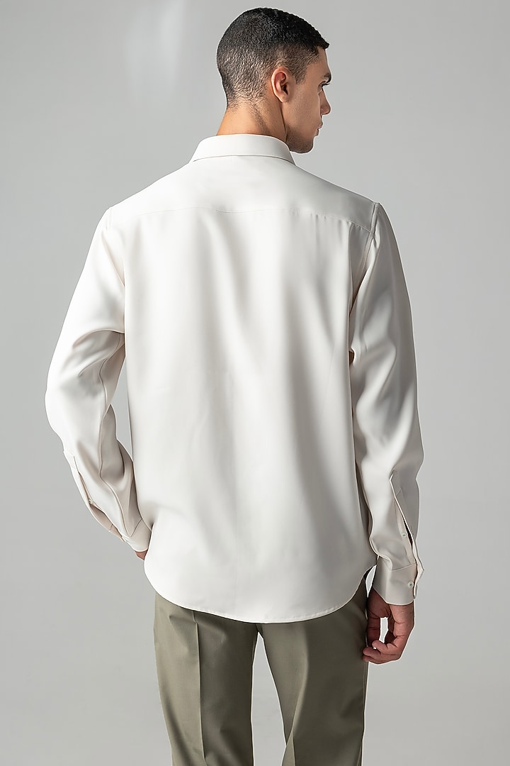 Ivory Polynosic Motif Embroidered Party Wear Shirt by AMIT ARORA at Pernia's Pop Up Shop