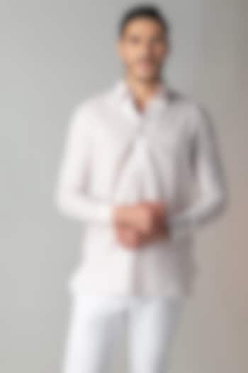 Baby Pink Linen Party Wear Shirt by AMIT ARORA at Pernia's Pop Up Shop