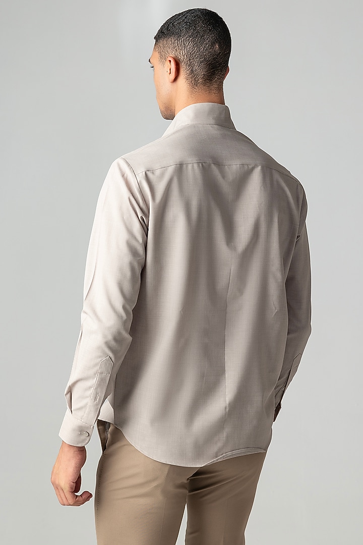 Khaki Tencel Party Wear Shirt by AMIT ARORA at Pernia's Pop Up Shop