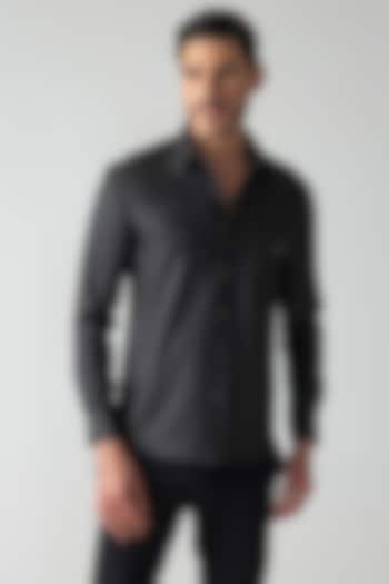 Black Denim Party Wear Shirt by AMIT ARORA at Pernia's Pop Up Shop