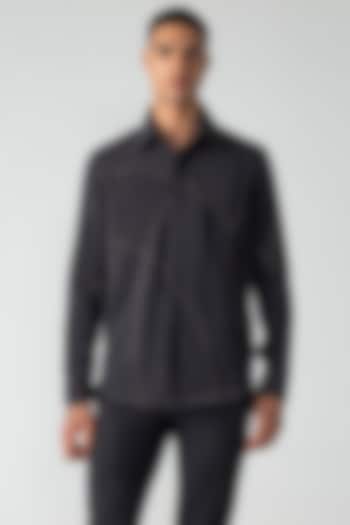 Black Polynosic Hand Embroidered Party Wear Shirt by AMIT ARORA at Pernia's Pop Up Shop