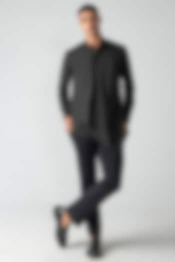 Black Tencel Party Wear Shirt by AMIT ARORA at Pernia's Pop Up Shop