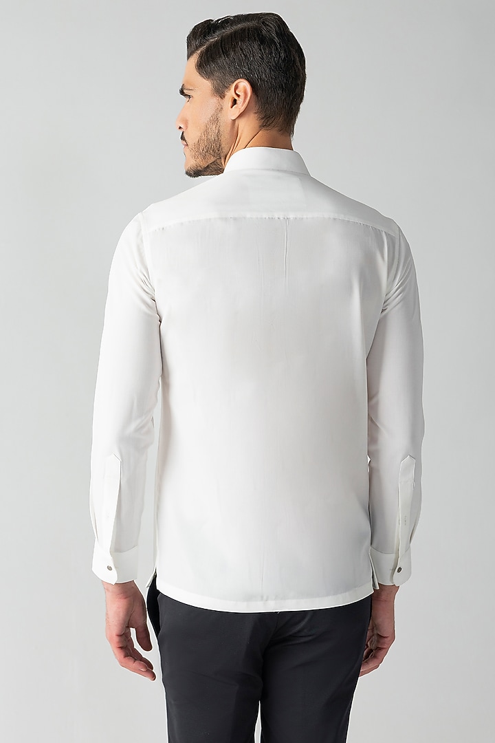 White Tencel Party Wear Shirt by AMIT ARORA at Pernia's Pop Up Shop
