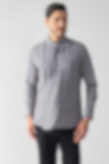 Light Grey Tencel Party Wear Shirt by AMIT ARORA at Pernia's Pop Up Shop