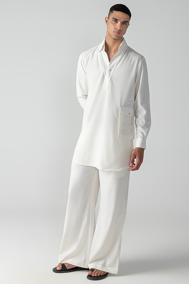 Ivory Crepe Co-Ord Set by AMIT ARORA at Pernia's Pop Up Shop