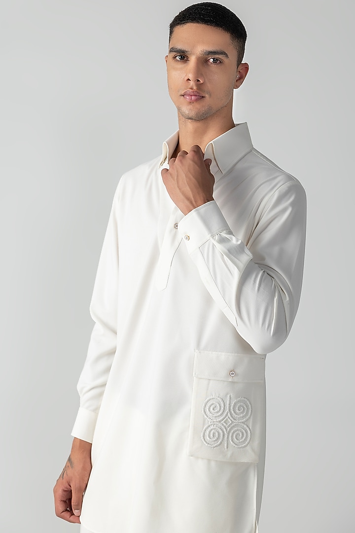 Ivory Crepe Co-Ord Set by AMIT ARORA at Pernia's Pop Up Shop