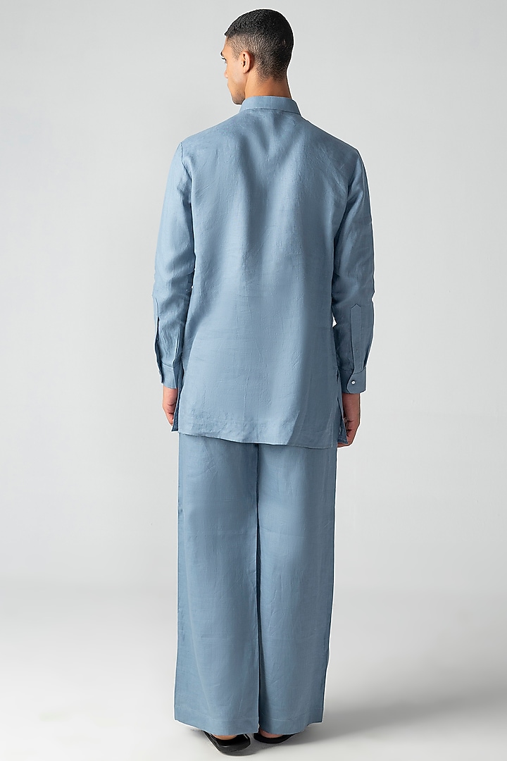 Sky Blue Crepe Co-Ord Set by AMIT ARORA at Pernia's Pop Up Shop