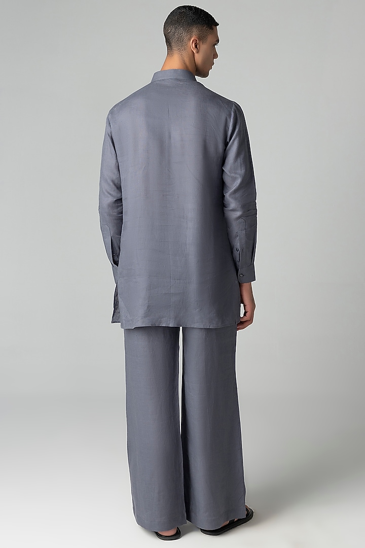 Grey Linen Co-Ord Set by AMIT ARORA at Pernia's Pop Up Shop