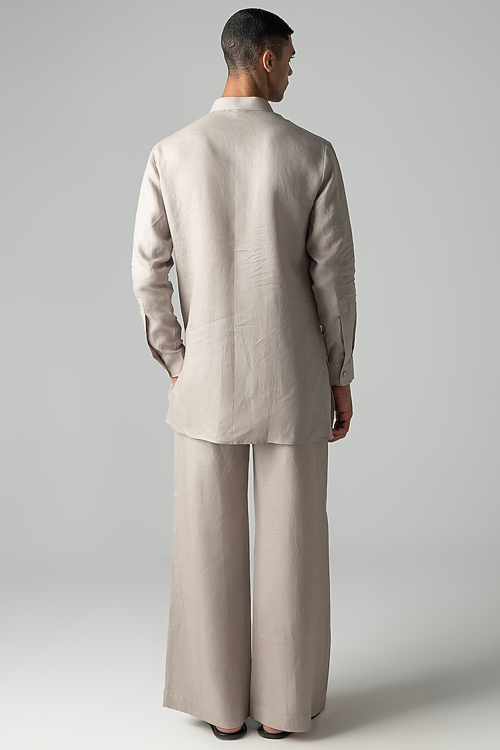 Beige Linen Co-Ord Set by AMIT ARORA at Pernia's Pop Up Shop