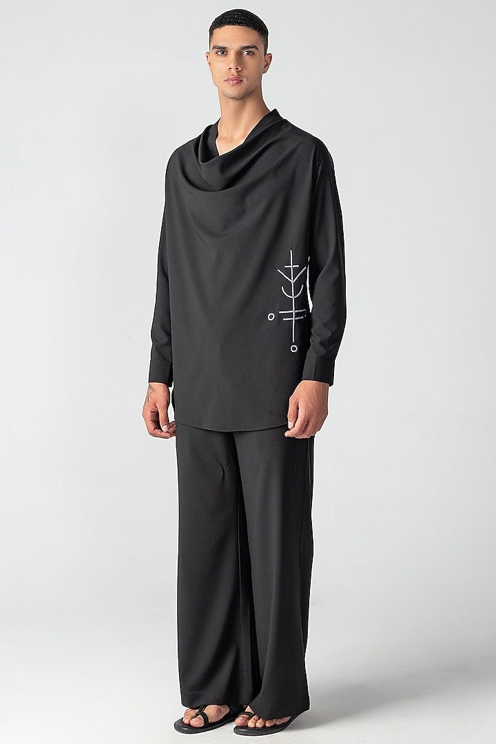 Black Crepe Co-Ord Set by AMIT ARORA at Pernia's Pop Up Shop