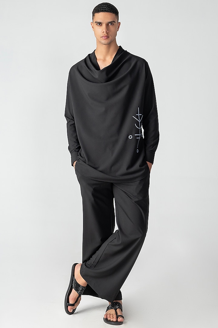 Black Crepe Co-Ord Set by AMIT ARORA at Pernia's Pop Up Shop