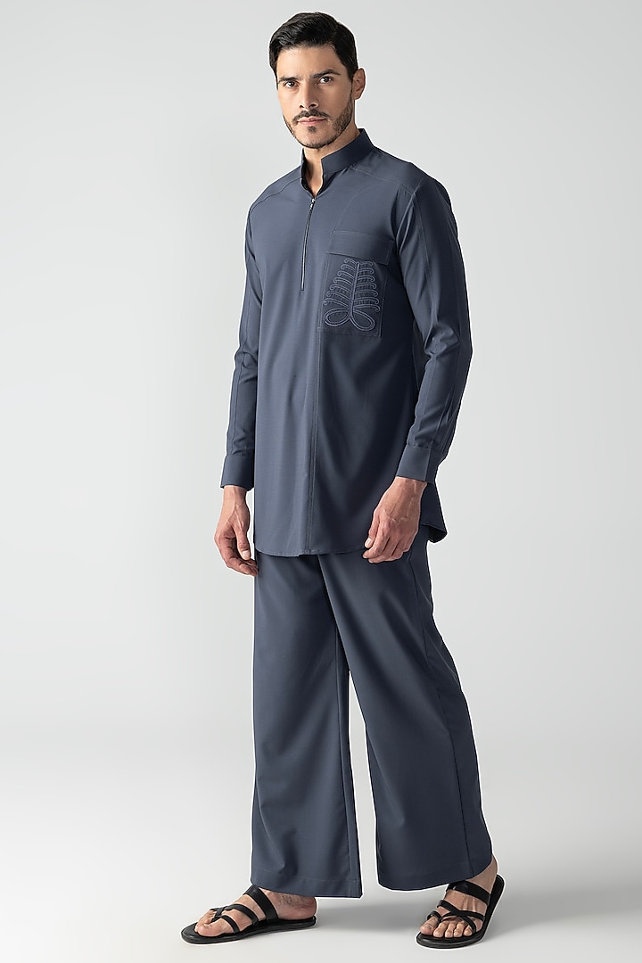 Dark Grey Crepe Co-Ord Set by AMIT ARORA at Pernia's Pop Up Shop