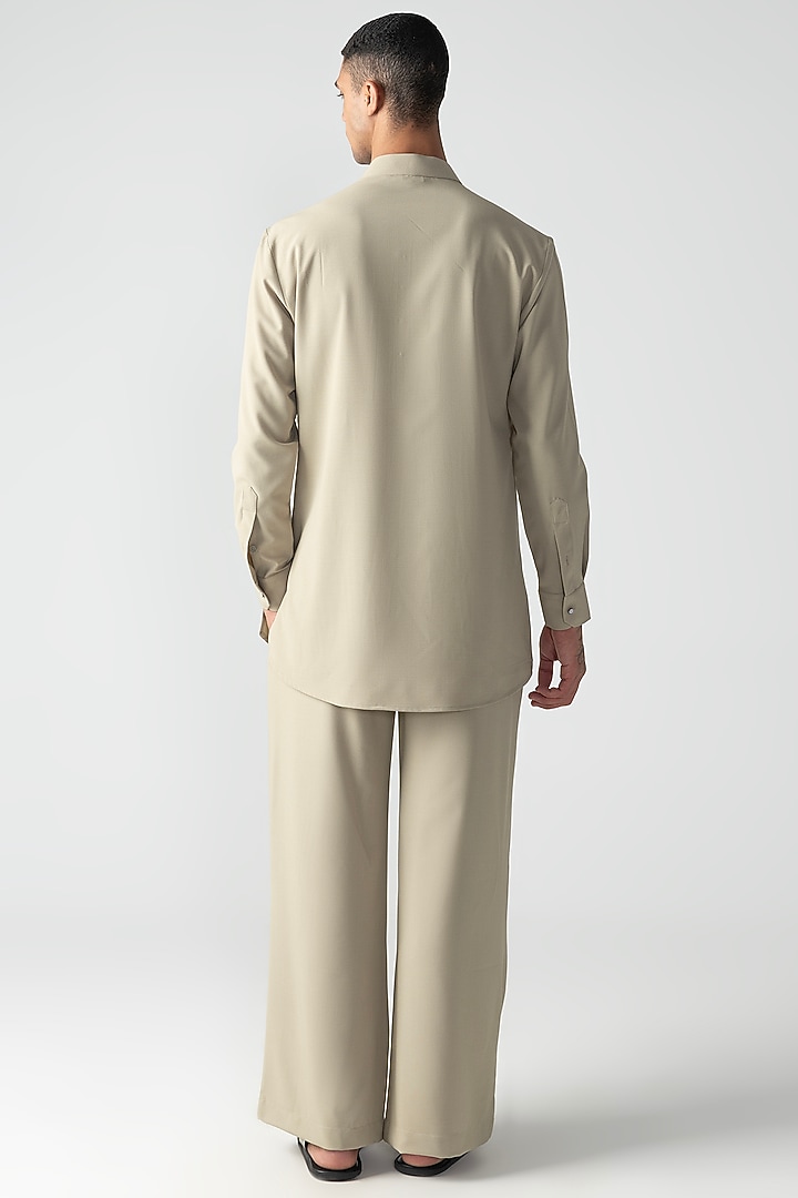 Beige Crepe Co-Ord Set by AMIT ARORA at Pernia's Pop Up Shop