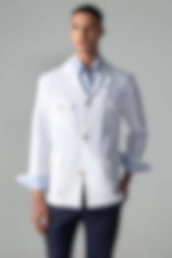 White Linen Shacket by AMIT ARORA at Pernia's Pop Up Shop