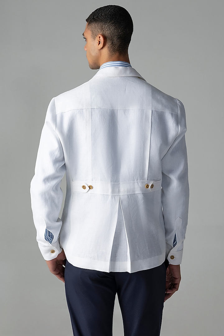 White Linen Shacket by AMIT ARORA at Pernia's Pop Up Shop