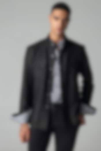 Black Linen Shacket by AMIT ARORA at Pernia's Pop Up Shop