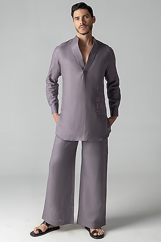 Mauve Crepe Co-Ord Set by AMIT ARORA