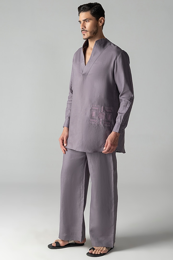 Mauve Crepe Co-Ord Set by AMIT ARORA at Pernia's Pop Up Shop