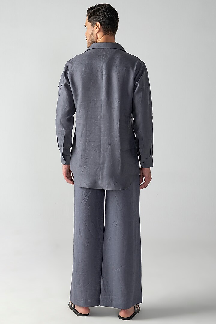 Grey Linen Co-Ord Set by AMIT ARORA at Pernia's Pop Up Shop
