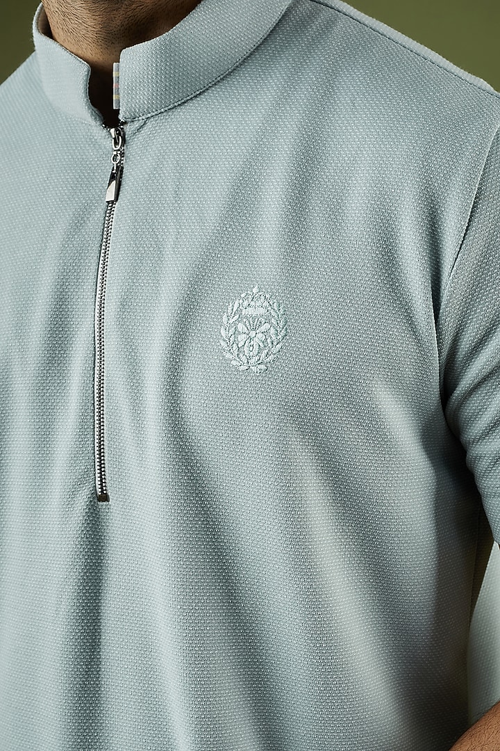 Mint Knit T-Shirt by AMIT ARORA at Pernia's Pop Up Shop