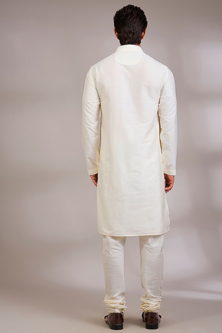 Ivory Silk Groom Sherwani Set by AMIT ARORA at Pernia's Pop Up Shop