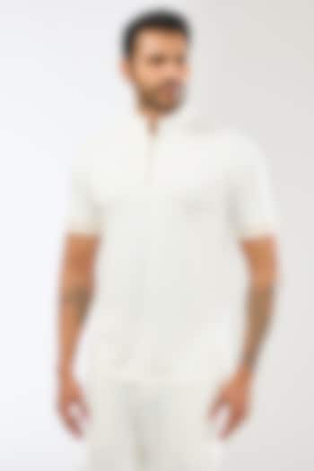 White Knit T-Shirt by AMIT ARORA