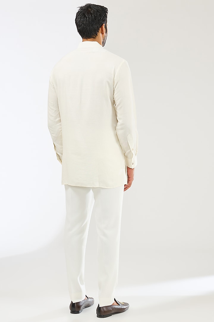 Mauve Silk Embroidered Groom Indowestern Set by AMIT ARORA at Pernia's Pop Up Shop